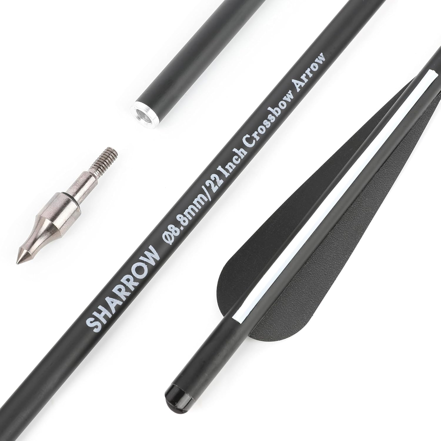 AMEYXGS 6/12pcs Archery Crossbow Bolts 16/20/22 Inch Hunting Carbon Arrow with Broadheads 3 Fixed Blade Arrowhead for Archery Practise Hunting Crossbow Arrows