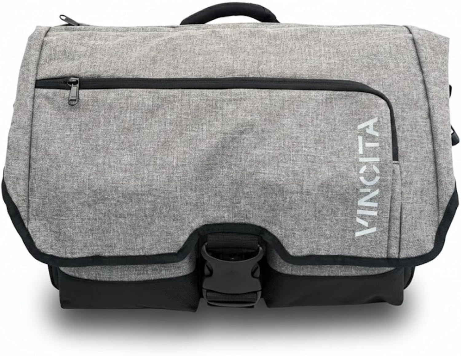 Vincita Birch 2.0 Front Bag for Brompton Bike – 25L Large Commuter Touring Bag with Carrier Frame, Laptop Sleeve & Clothes Organizer Insert – Fits S, M, H, P Handlebars (Includes Rain Cover) (Gray)