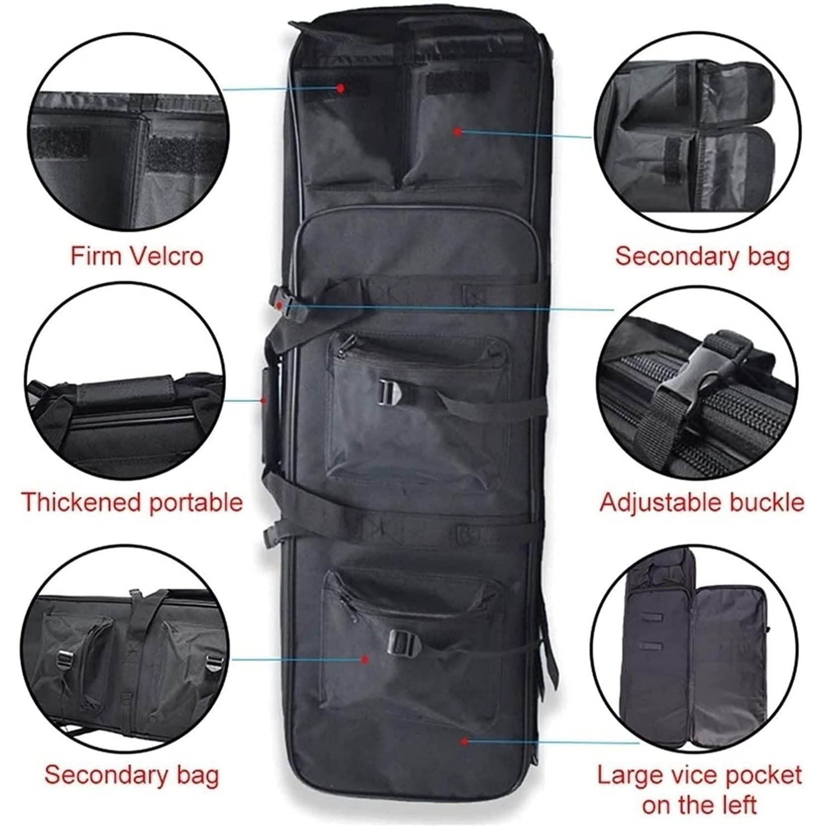 Bolsa para Doble Rifle, Maletin Arma Larga, Oxford Impermeable Acolchado Acolchado con Correa De Hombro Bolsa De Transporte Vaina para Caza Disparando