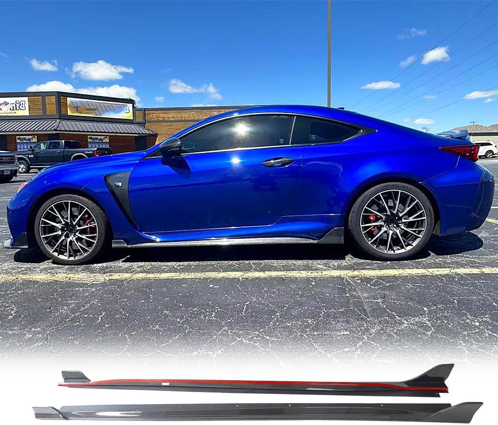 MCARCAR KIT Real Carbon Fiber Side Skirts for Lexus RC F Coupe 2Door 2015-2018 Under Door Rocker Panels Valance Extension Lip Factory Outlet