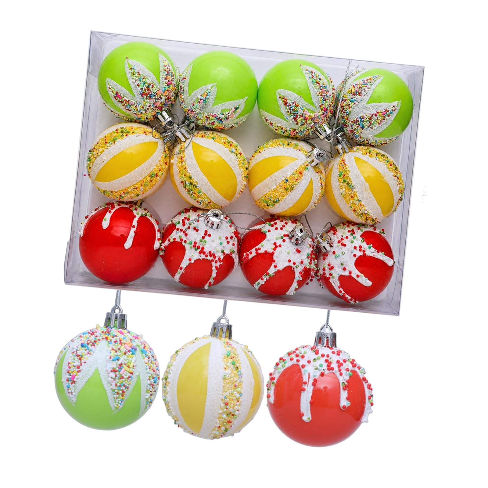 Whoasyst 12 Christmas Ornament Ball Sturdy and Shatterproof Ideal for Trees Partitions and Various Spaces Christmas Globes
