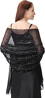 Shawl Wraps for Women-Chiffon Shawl for Women Sparkly Rhinestones for Banquets, Weddings, and Formal Occasions.