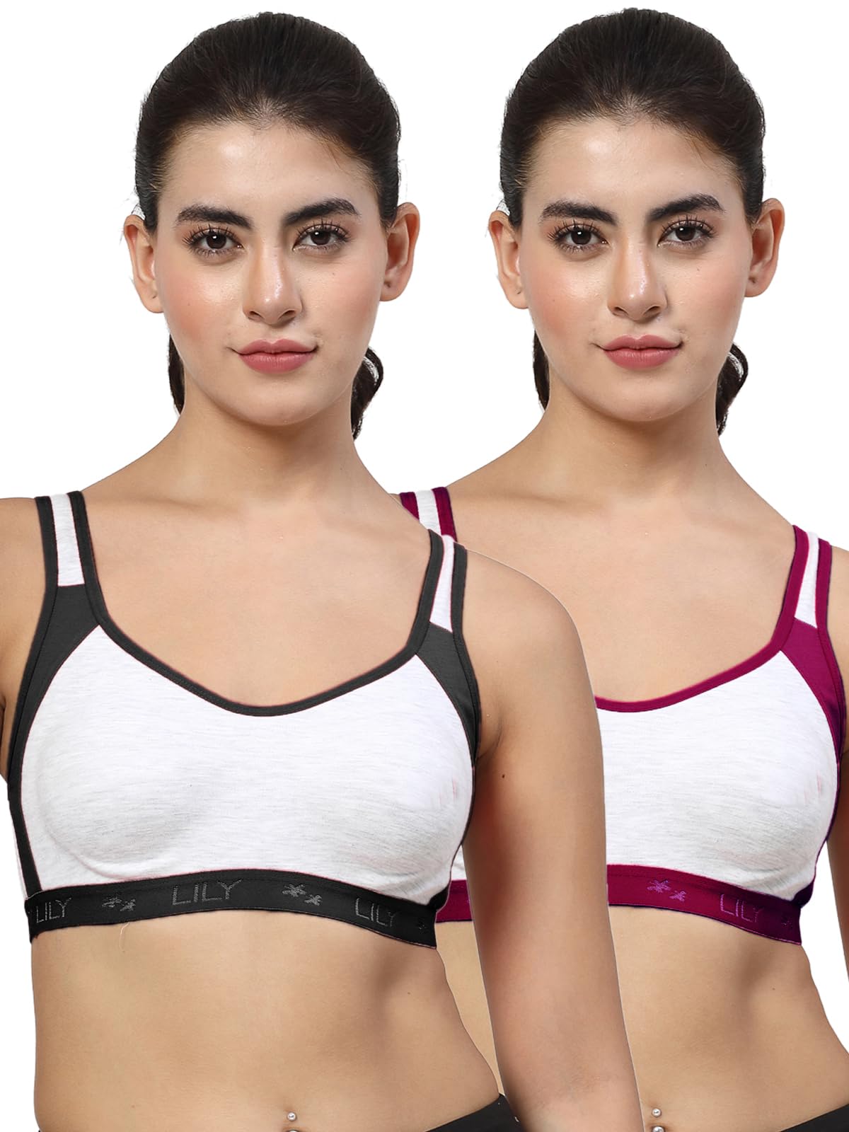 lily Black, Maroon Non Padded Sports Bra-picture-13
