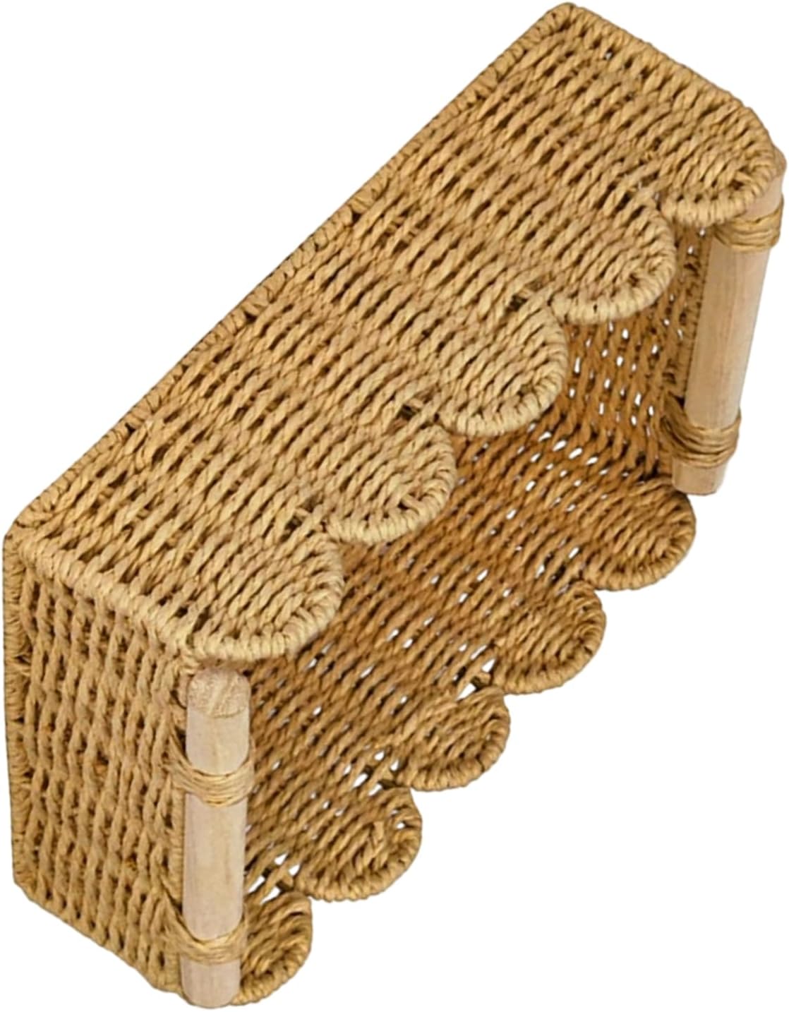 User Friendly Recycled Paper Rope Storage Basket with Fan Shape Edges Ideal for Toilet Holder and Bathroom Decors Items Toilet Storage