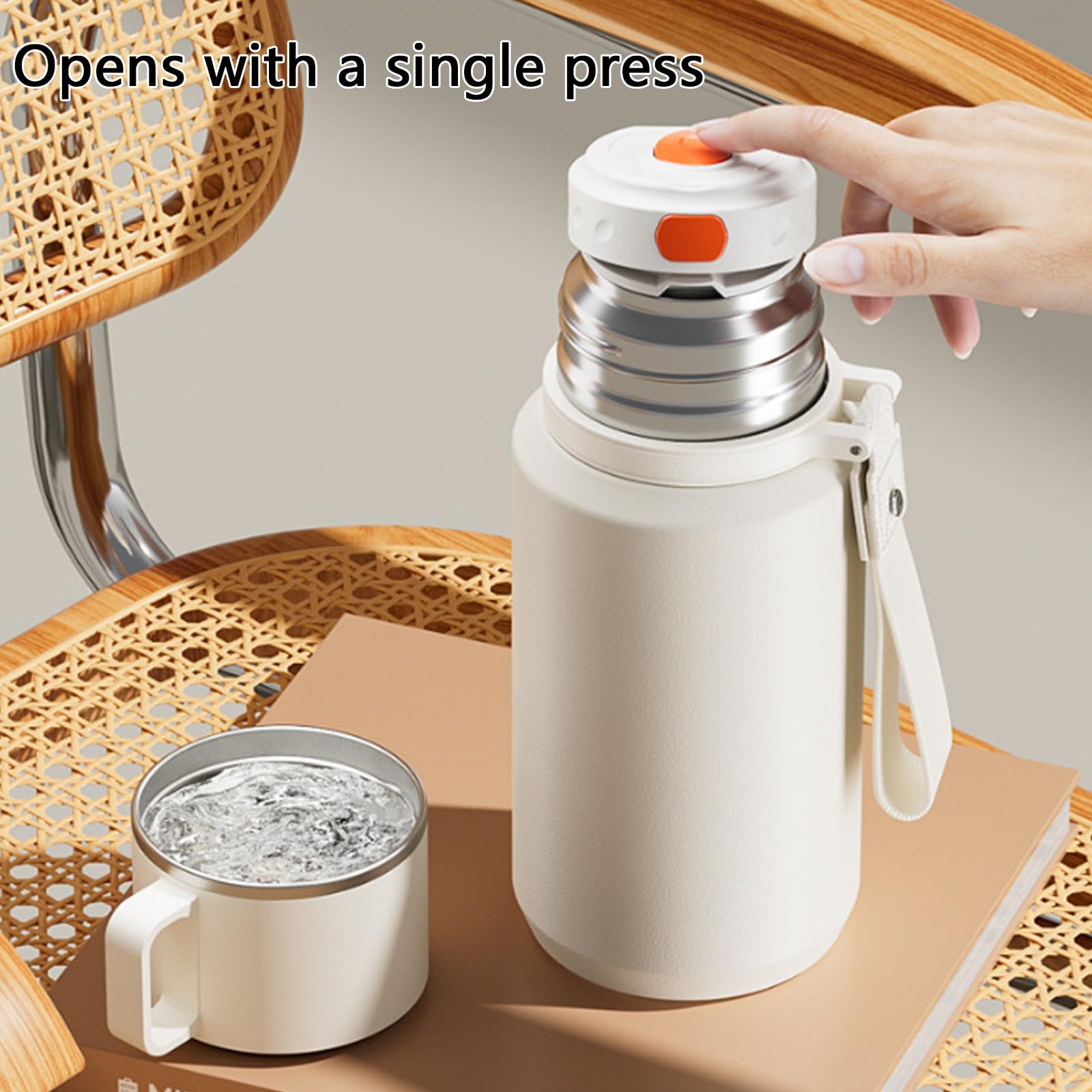 600ml / 20oz, Borraccia Termica, Termos Caffè, Antigoccia e Portatile, con Infusore per Tè, Ideale per Escursioni, Lavoro, Sport e Viaggi