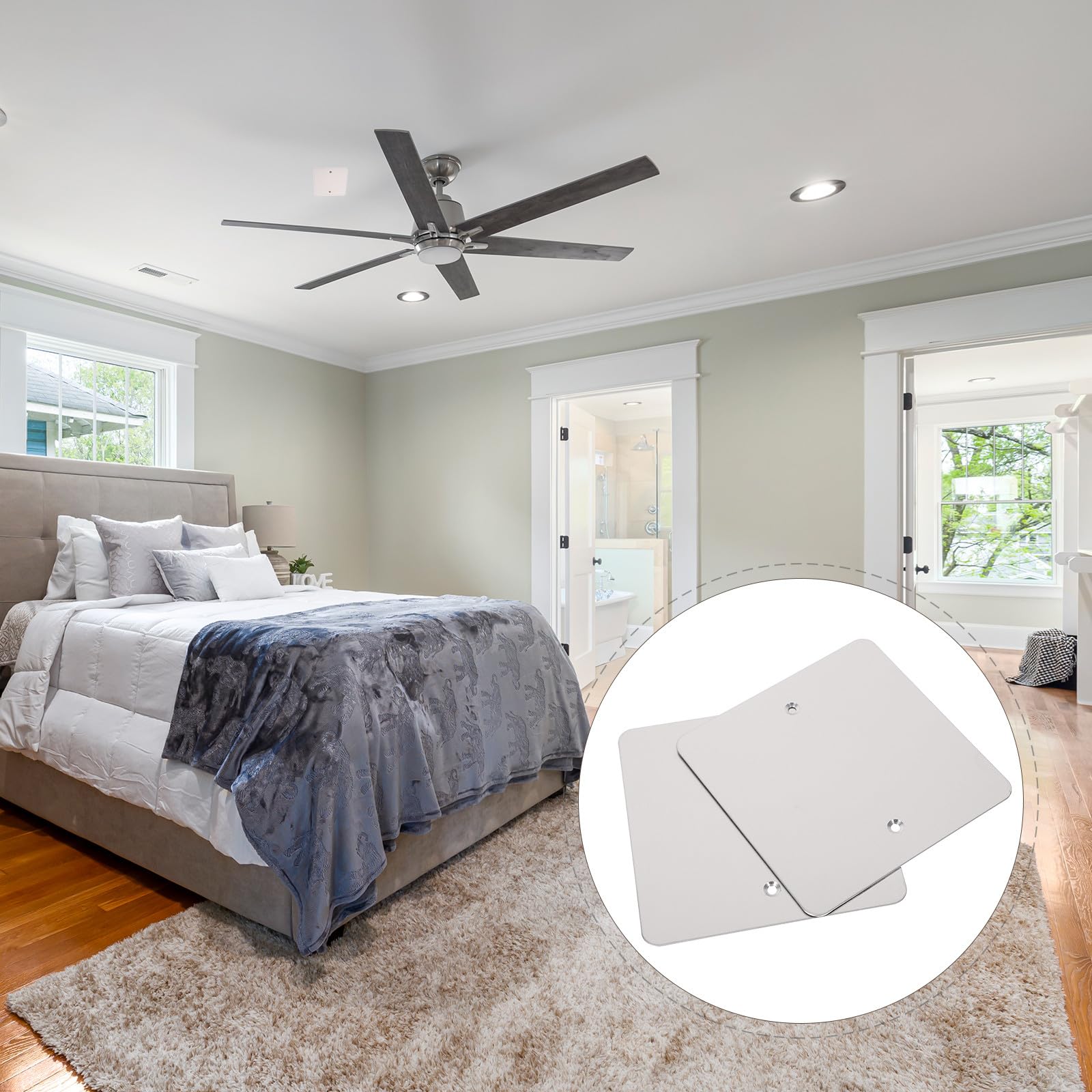 WOONEKY Boite Electrique Lot de 2 Pièces en Acier Inoxydable Argenté Cache Facile à Installer Plaque Murale de Recouvrement et Ignifuge pour Remplacement Domestique