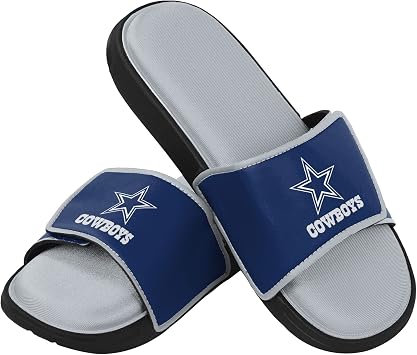 FOCO mens NFL Team Logo Sport Shower Foam Slide Flip Flop Sandals