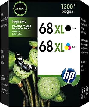 68XL 68 Ink Cartridges Black/Color Combo Pack 6155e 6555e Replacement for HP68 68XL Ink Cartridges for HP Printers Work for Envy 6155e 6555e 6500e 6552e 6558e 6100e 1 Black,1 Tri-Color