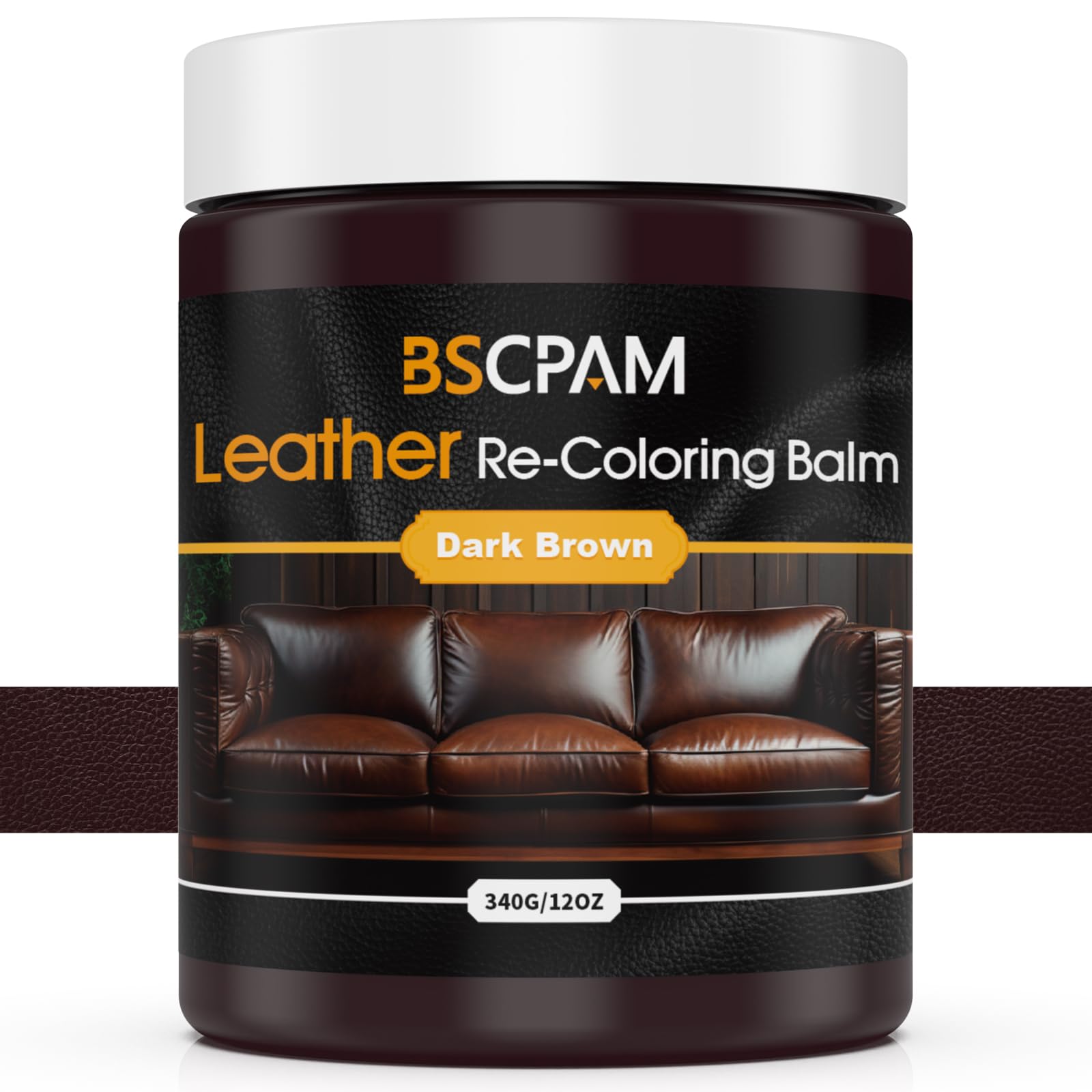 Light Brown Leather Recoloring Balm,8.5oz Leather Sofa Scratch/Stain Remover,Leather Repair kit for Vinyl Furniture and Car Interior,Leather Dye Paint for Scratched and Faded,Leather Color Restorer — view 12