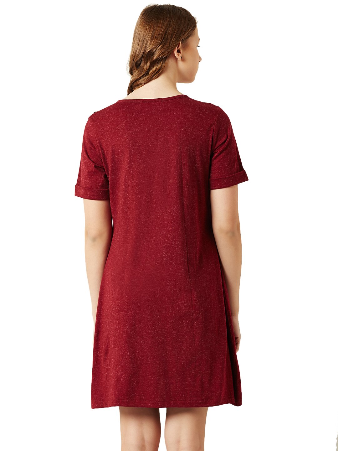 Miss Chase Women's A-Line Mini Dress (Mcaw17D10-54-143-03_Maroon_Small)