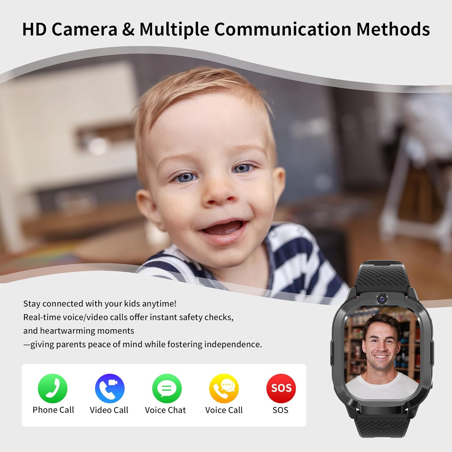 4G Kids Smart Watch Boys with GPS Tracker & Phone Call for Age 5-12, GPS Watch for kids with SOS Calling, HD Video Call Voice Chat Camera Alarm Clock Flashlight Pedometer TouchScreen Birthday Gifts
