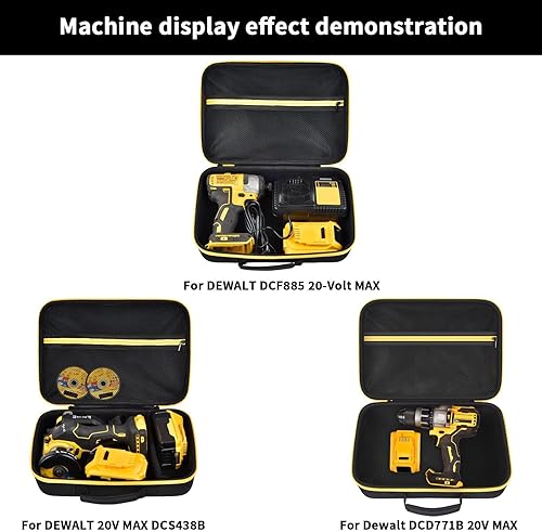 Miniatura 4 de Estuche rígido para almacenamiento de herramientas, para guardar herramientas de taladro DeWalt y amoladora angular/para inflador de neumáticos