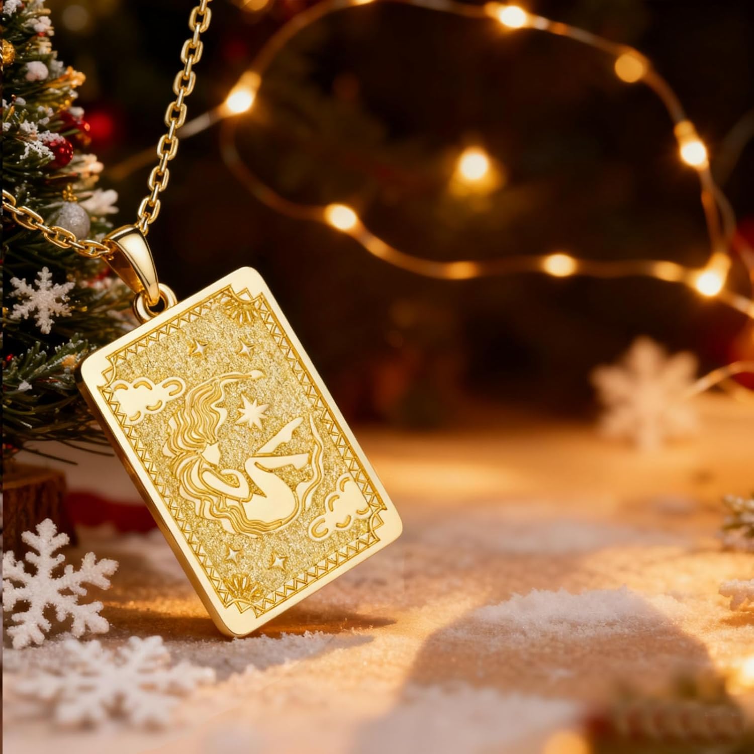 Christmas Gifts Tarot Card Necklace for Women 925 Sterling Silver The Moon Star Fool Strength Lovers Tarot Necklace Spiritual Jewelry Christmas Necklace for Her - Image 6
