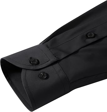 Mens Wrinkle Free Dress Shirts Regular Fit Long Sleeve Non Iron Business Casual Wedding Stretch Button Down Shirt