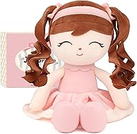 JumbracePlushDoll 16'' Soft Baby Rag Doll Plush Toy for Girls - Pink Toddler Birthday Gift Companion