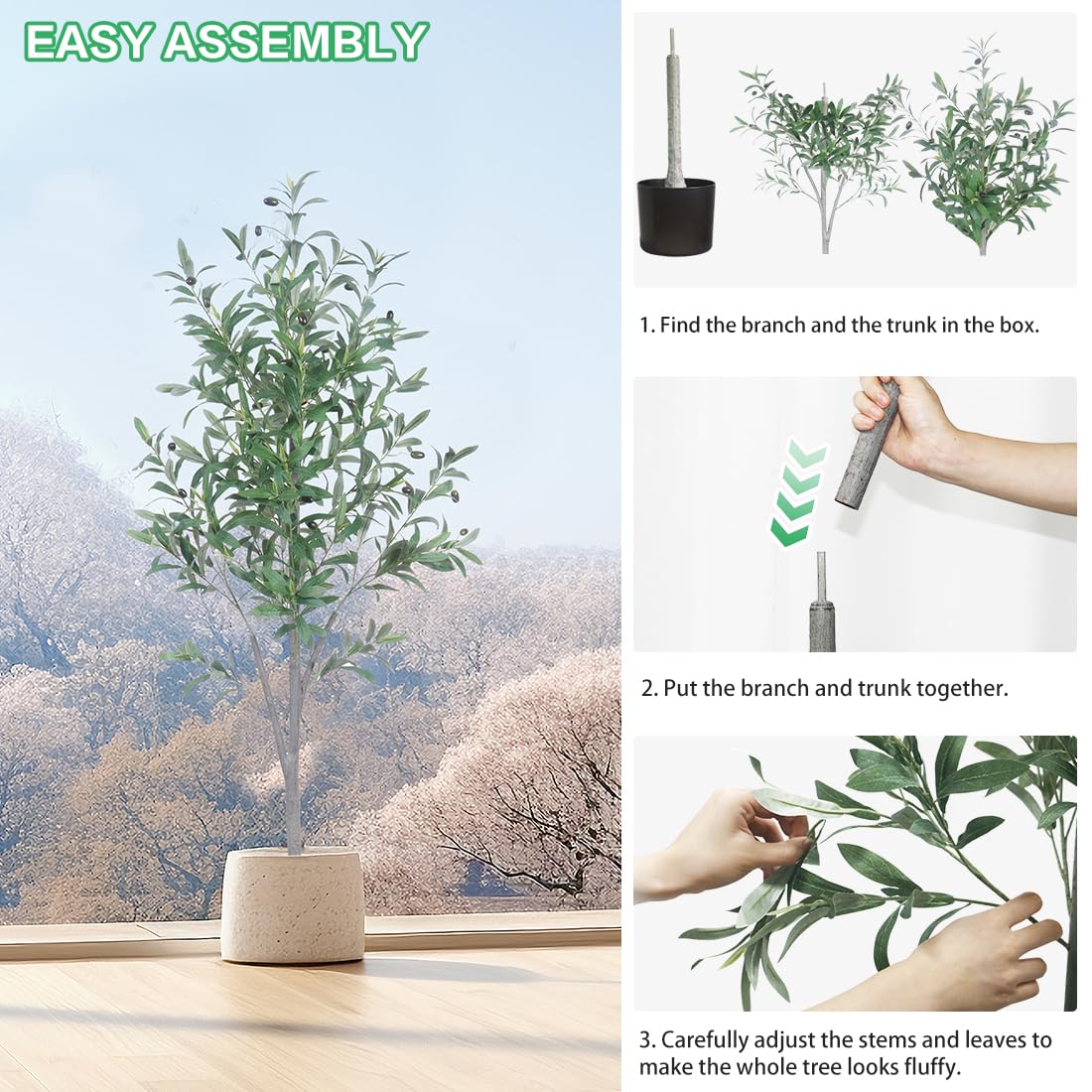 Amazon.de: Olrla Knstlicher Olivenbaum 160cm, Knstliche Seidenpflanze in  schwarzem Topf fr modernes Zuhause Bro Inneneinrichtung  Einweihungsgeschenk, 1 Pack