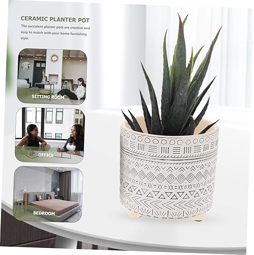 Miniatura 2 de Plantadores de interior 2pcs maceta de cerámica planta redonda Pan cerámica macetas interiores