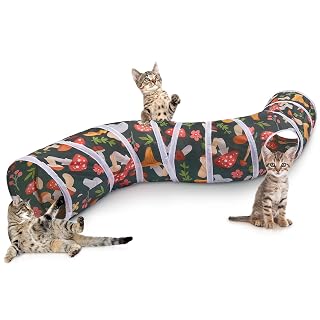 Katzentunnel S-förmig mit Spielzeugball – Faltbarer Katzenspielzeug Tunnel & Peekaboo Katzenhöhle für Katzen, Kaninchen, Meerschweinchen & Frettchen - Amazon product rated Grade A