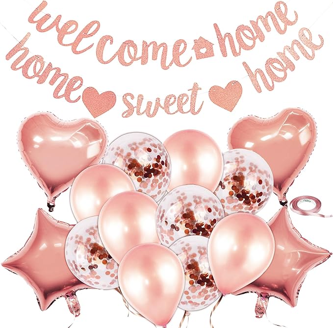 Ghirlanda Di Benvenuto In Feltro 18 Pezzi Con Palloncini E Decorazioni, Banner Per Festa A Tema Benvenuto A Casa, Decorazioni Per Baby Shower E Compleanni - 2