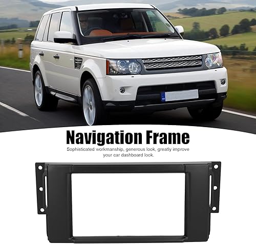 Miniatura 2 de Kit de tablero de instalación doble DIN, Fydun negro ABS 2 DIN audio estéreo Fascia panel de navegación Fascia marco estéreo para coche para Land