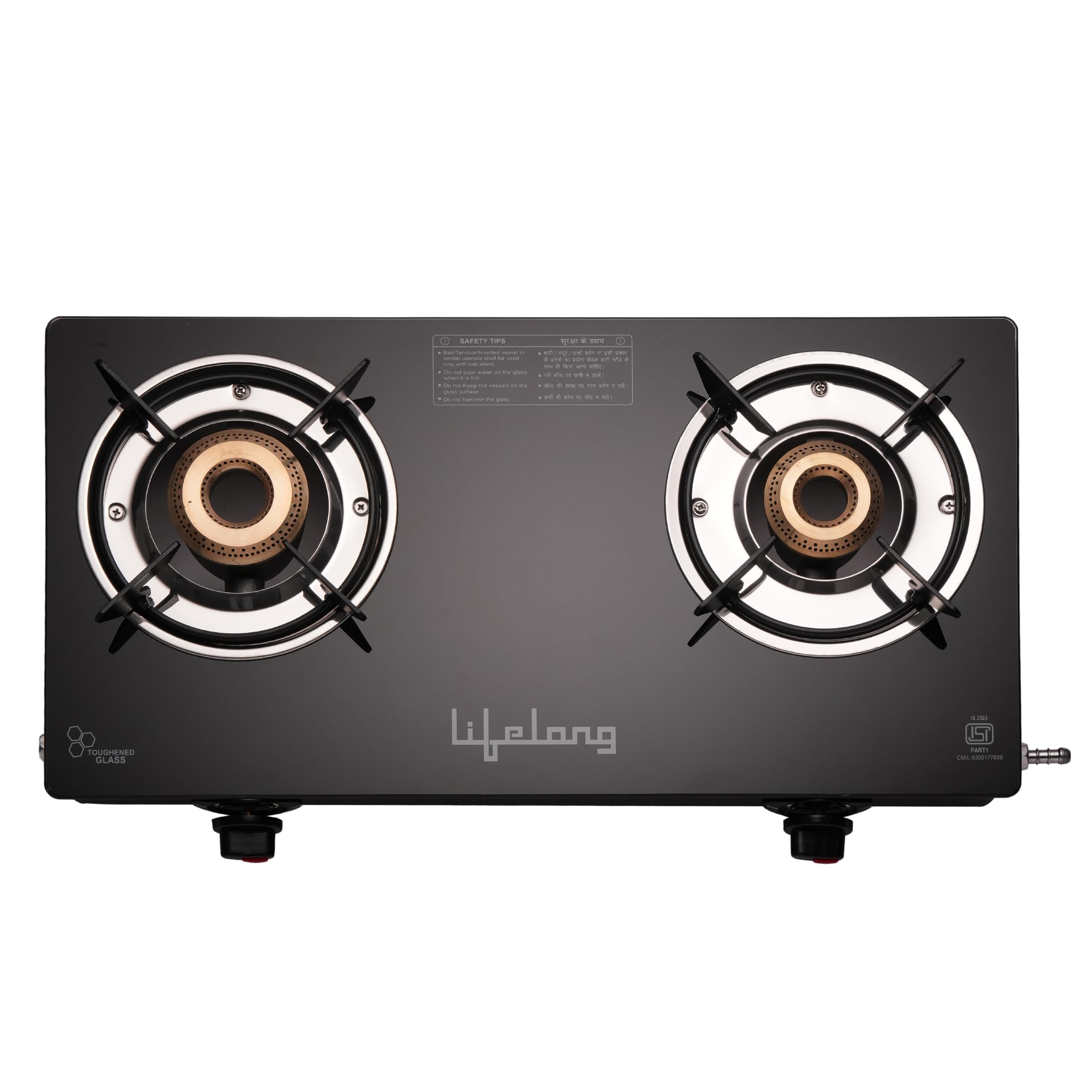 Lifelong 2 Burner Gas Stove Top for Kitchen - Manual Ignition Cooktop Modern Glass Stove for Modular Kitchen, ISI Certified & Compatible with LPG - 1 Year Manufacturer's (Black, LLGS002)-image-31