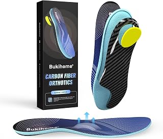 Carbon Fiber Insole for Men & Women - Performance Sport Insoles - Metatarsal Pain Relief Inserts - Turf Toe Relief for Athletes - L - Men: 9-9.5
