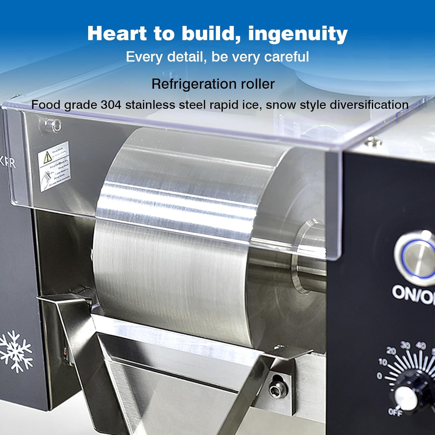 Kolice Commercial Shaved Ice Machine 374lbs/Day - Heavy Duty Snow Cone Maker with Microcomputer Control, Stainless Steel Blade for Restaurant Food Truck