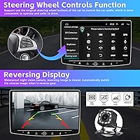 Vista 4 de Android Single Din Car Stereo 10 inch Rotatable Angle Screen Touch Screen Android Head Unit Support GPS Navigation FM RDS Bluetooth HiFi WiFi USB