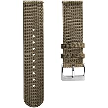 WatchGecko RidgeFlex Nylon Watch Strap | 2 Piece Military Style Nylon Watch Band, Ridged Texture, Rugged, Quick-Drying And Secure For Outdoor Activities.