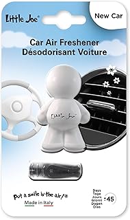 LITTLE JOE Désodorisant Voiture Senteur Voiture Neuve, Personnage à fixer sur l'Aérateur, Blanc, NEW CAR