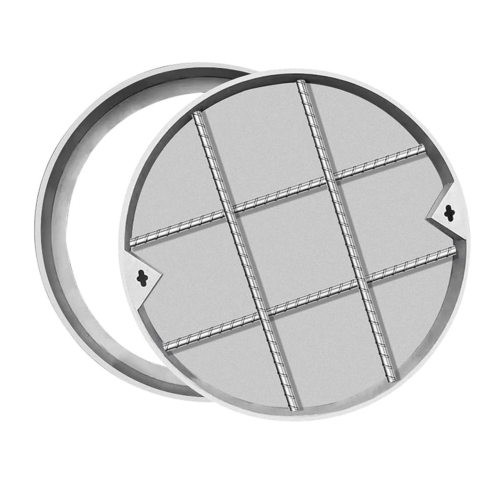 Copertura rotonda invisibile per botola da 300 mm e 500 mm, coperchio da incasso per lavabo da giardino, parco giochi, marciapiede e giardino, porta di ispezione per fosse settiche pesanti (D 400 mm)