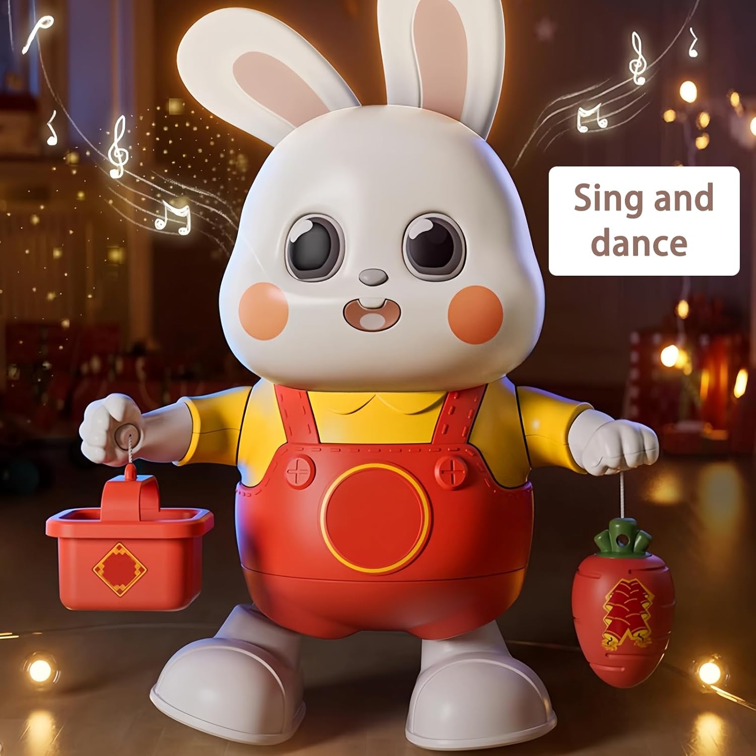 Baby Rechargable Musical Easter Bunny Toy Dancing Crawling Tummy Time Toys, Light Up Infant Toys 6-18 18-36 Months Birthday Easter Gifts for 1-3 Year Old Boy Girl Learning Baby Easter Basket Stuffers