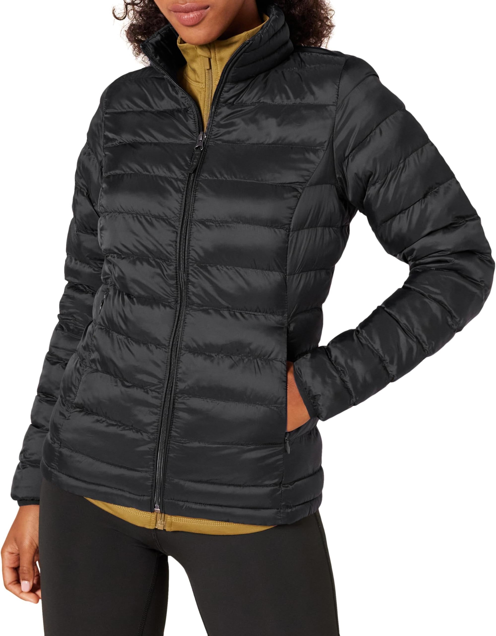 Amazon Essentials Women's Lightweight long-sleeved, water-resistant, packable puffer jacket (available in plus size