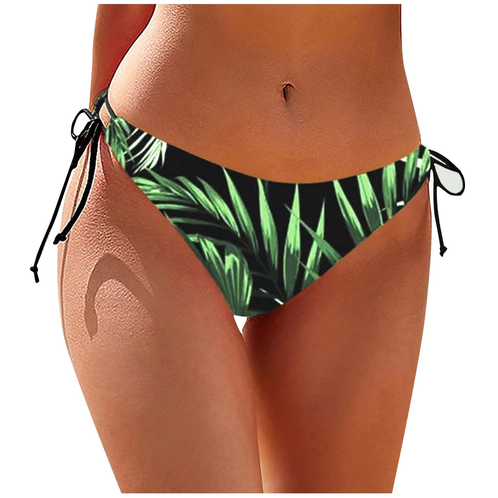 uxxnjfg Bikini Tanga Mujer Traje de Baño Mujer 2024 Reductor Braguita de Color Sólido con Parte Inferior Descarada Verano Deportivo Bañadores Surf Arena Bañador