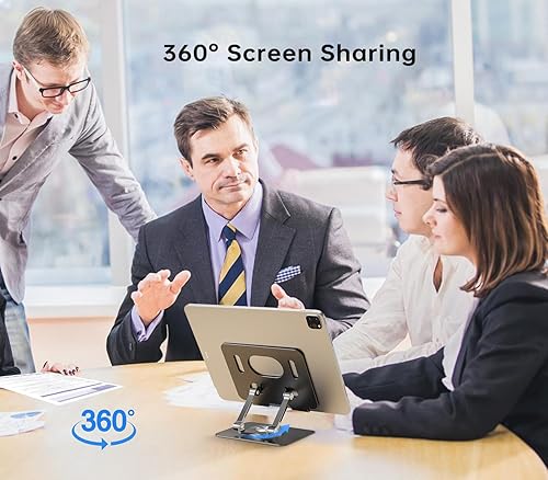 Miniatura 9 de Soporte para tableta ajustable con base giratoria de 360  Soporte de aluminio para tableta, para iPadSamsungiPad Pro Air MiniGalaxySwitch, color