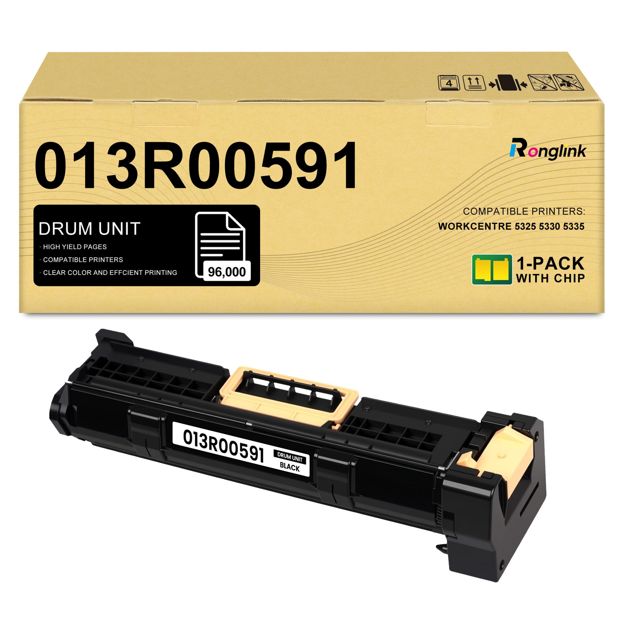 013R00591 - Unità tamburo di ricambio per unità tamburo Xerox WorkCentre 5325 Workcentre 5330, cartuccia a tamburo Workcentre 5335, compatibile con stampanti WorkCentre 5325, 5330, 5335, confezione da