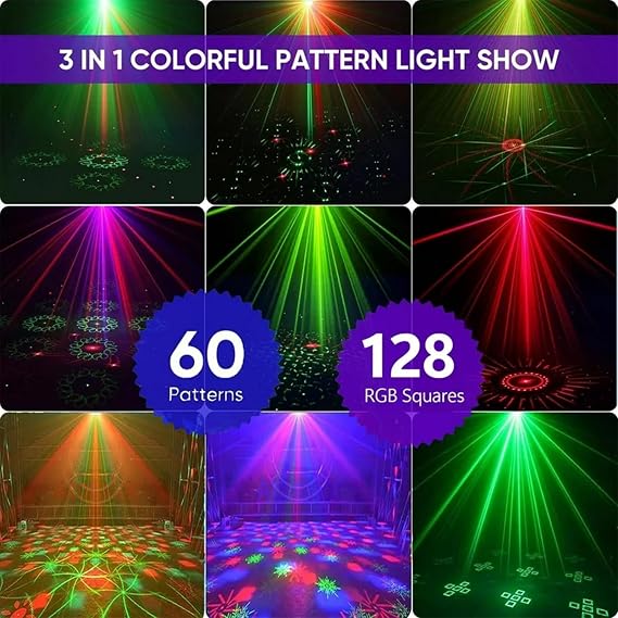 3-in-1 Disco Ball Laser Strobe Party Light with Remote, USB