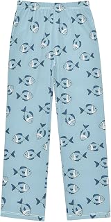 Blue Fish Cute Pattern Pajama Pants Long Soft Sleep Pants Elastic Waist PJ Bottoms 6-14 Years