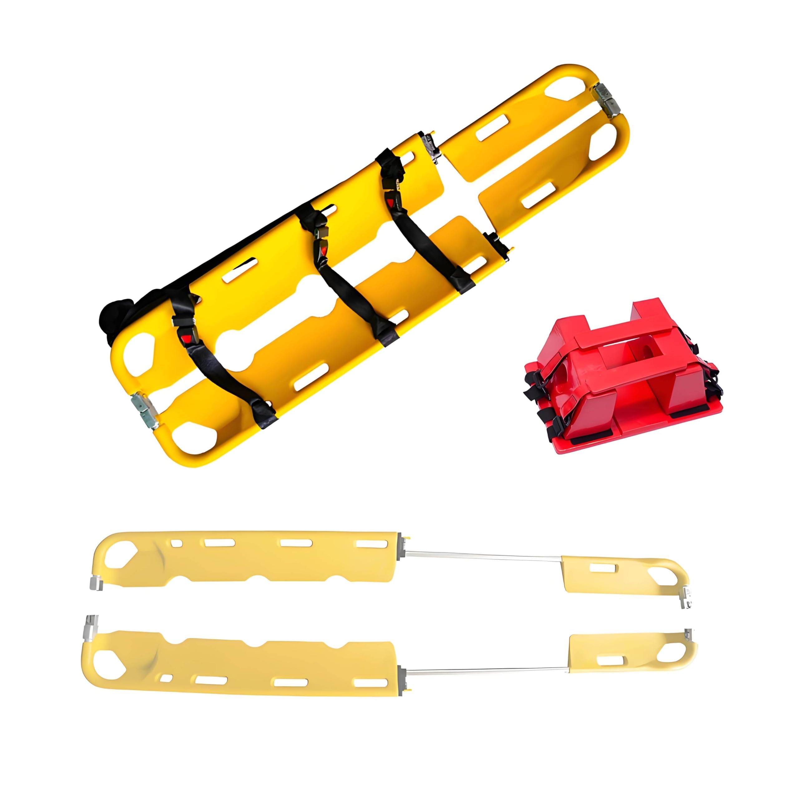 Składany blejtrak - pojemność 159 kg nosze ratownictwa medycznego z immobilizerem głowy, regulowana długość 160-210 cm, przenośne plastikowe i aluminiowe nosze do pierwszej pomocy w nagłych wypadkach