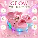 ANGEL STEP Girls LED Light-Up Sneakers, Party Shoes with Bow and Butterfly Charm, Flashing Lights, Soft Sole, for Dance, Birthday Celebrations, Casual Wear (Pink, UK Footwear Size System, Toddler, Women, Age Range, Medium, 3 Years, 3.5 Years) gallery image