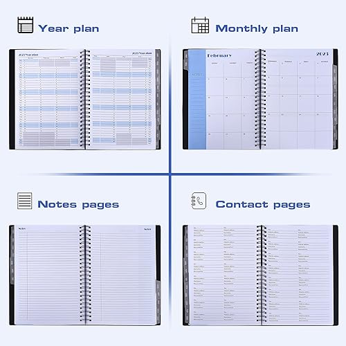 Miniatura 4 de ELECKEY Agenda 2023 agenda diaria semanal y mensual de 65 x 85 pulgadas agenda 2023 con plan anual pestañas mensuales gastos mensuales y notas
