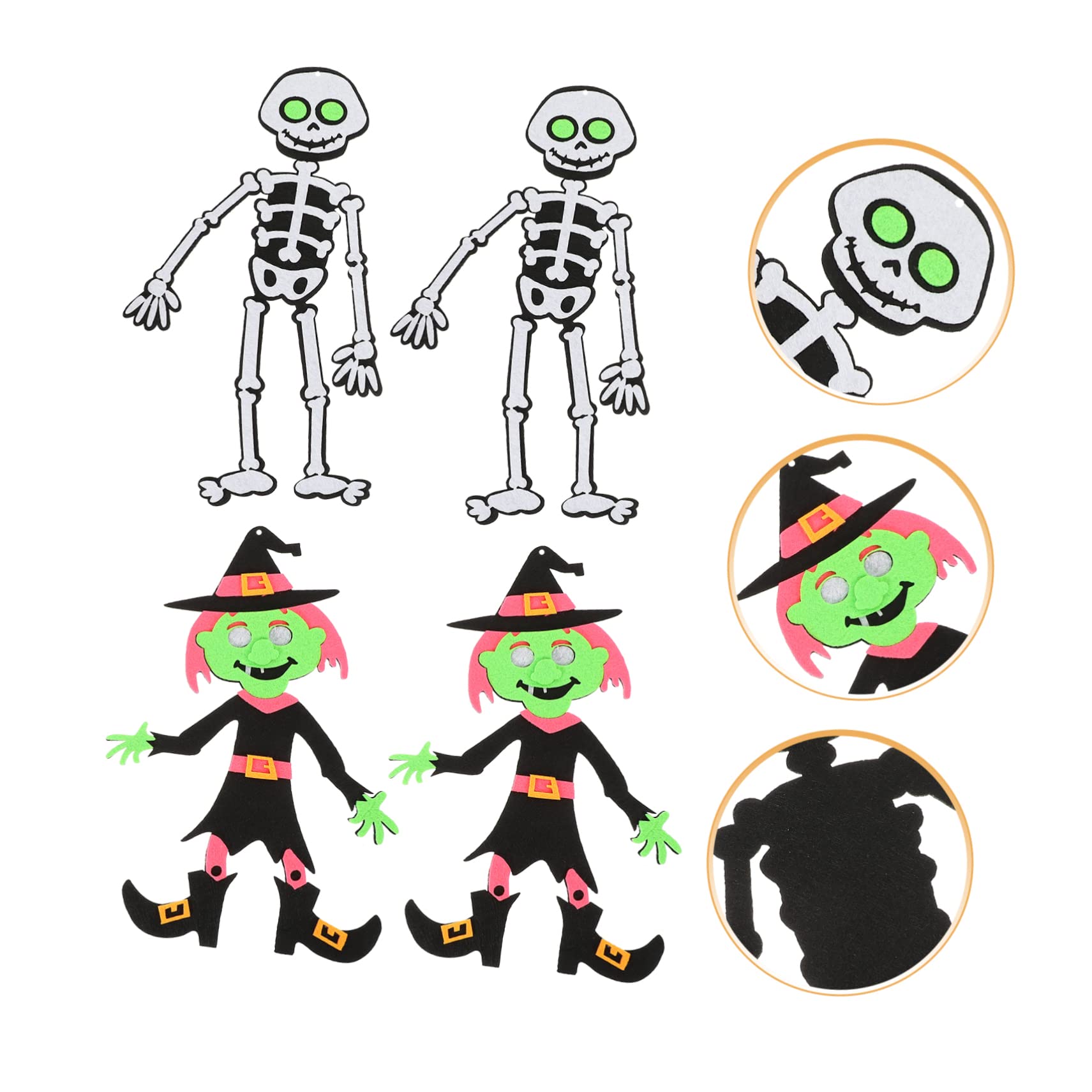 Didiseaon 20pezzi Decorazioni Di Halloween Feltro Pendenti Strega e Scheletro Accessori Per Feste e Addobbi Spaventosi Per Alberi e Finestre