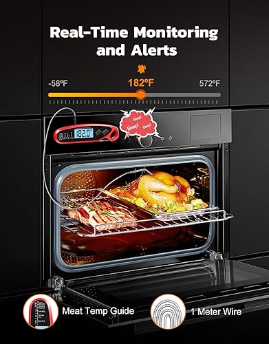 Miniatura 3 de Termómetro digital de lectura instantánea para cocinar y asar a la parrilla con doble sonda, termómetro de alimentos de cocina para horno, parrilla,