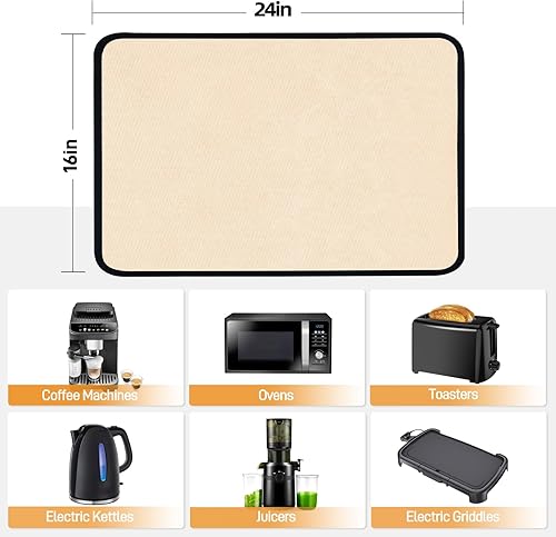 Miniatura 10 de Amerbro Tapetes resistentes al calor para encimera, tapetes resistentes al calor de 16 x 24 pulgadas para freidora de aire, protector de encimera de
