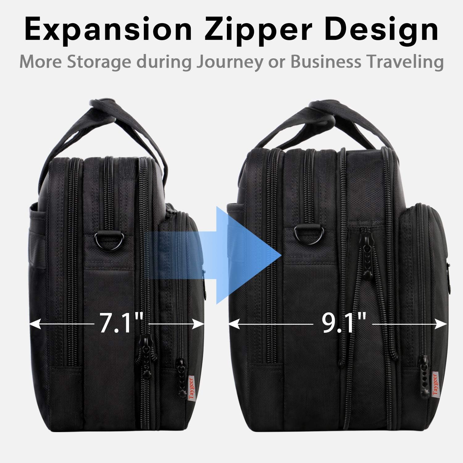 Up To 40% OFF 17 Inch Laptop Bag, Large Business Briefcase for Men Women, Taygeer Travel Laptop Case Shoulder Bag, Waterproof Expandable Computer Messenger Bag, Durable Carrying Case Fits 17 in Laptop and Notebook