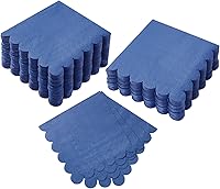 Vista 19 de 100 paquetes de servilletas de cóctel de 2 capas con borde festoneado, servilletas de postre plegadas de 5 x 5 pulgadas, servilletas desechables