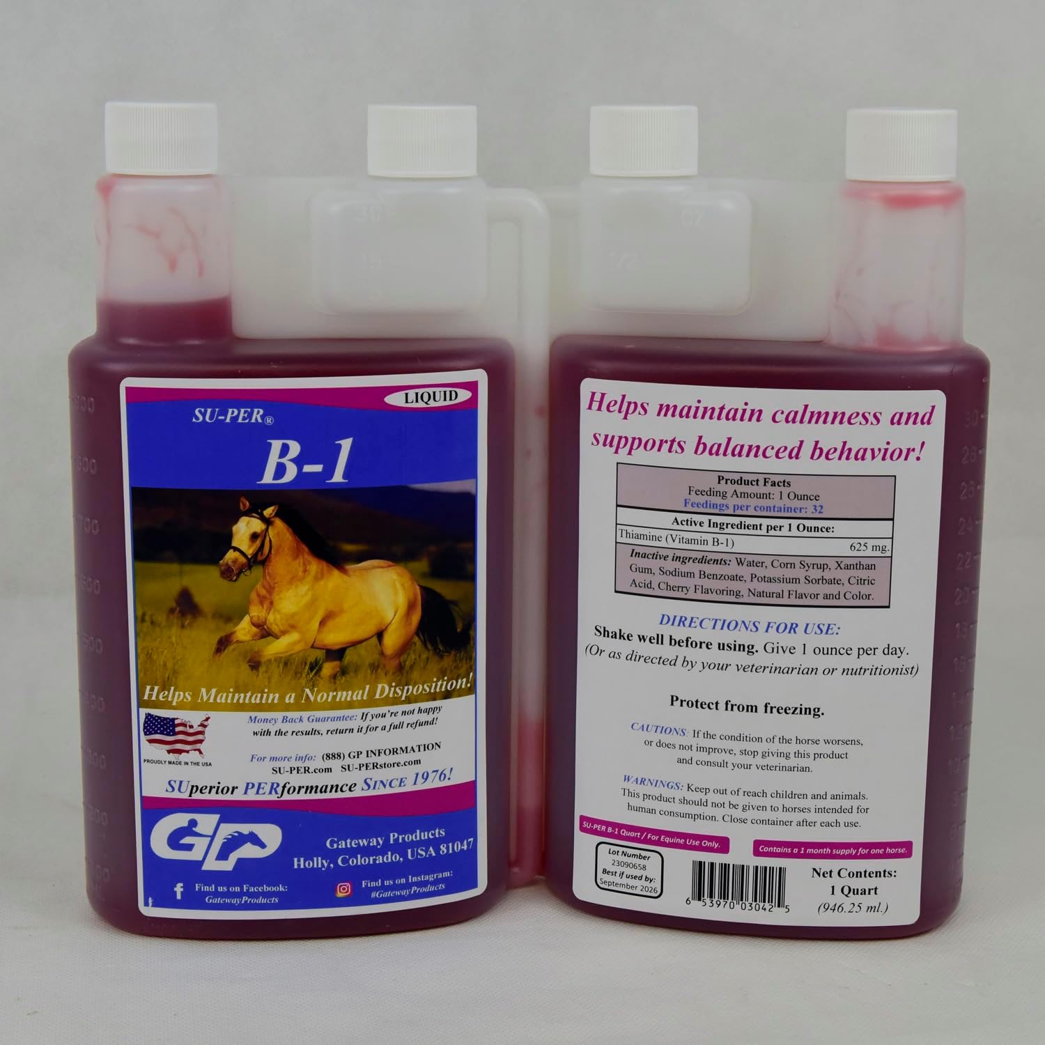SUPER B1 Horse Calming Supplement Equine Vitamin B1