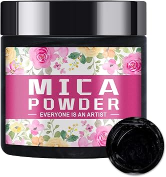 Black Mica Powder for Soap Making - Vibrant Pigment for Epoxy Resin, Bath Bombs, Slime, Candles & DIY Crafts - Non-Toxic, Skin-Safe, Ultra-Fine Shimmer Black, 2 oz