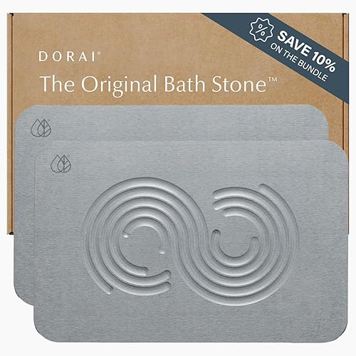 Miniatura 11 de Dorai Home Piedra de Baño – Alfombra de Baño de Piedra de Secado Rápido de Lujo, Superficie Antideslizante, Almohadilla Inferior de Goma, Pizarra