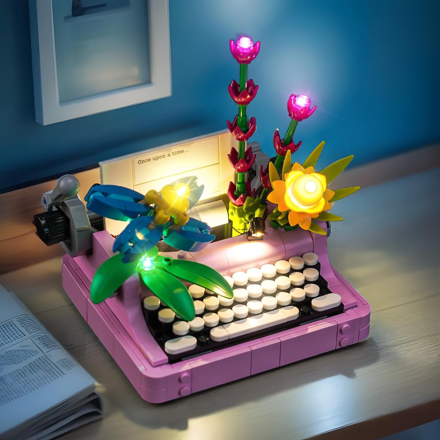 BrickBling LED Light Compatible with Lego Creator 3 in 1 Typewriter with Flowers, Creative Lighting Kit Compatible with Lego 31169-No Model Included